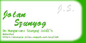 jolan szunyog business card